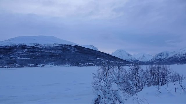 Fagernes, Troms, Norwegen, Zeitraffer
