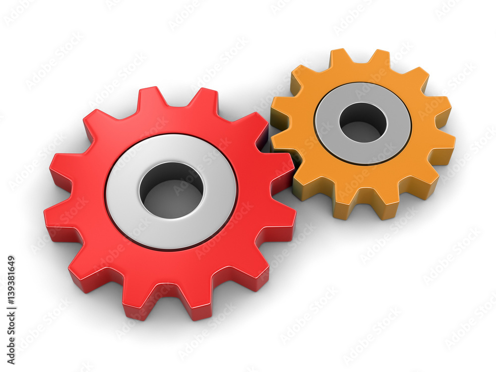 Poster cogwheels. image with clipping path