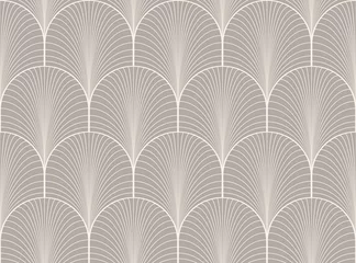 Deurstickers Grijs Vintage naadloze antraciet grijze art deco behang patroon vector
