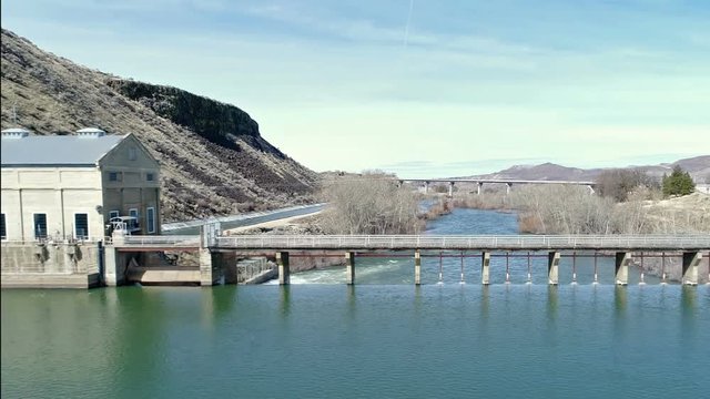 Downstream of the Boise river over Diversion Dam