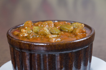 Okra an Famous Egyptian dish called Bamia 