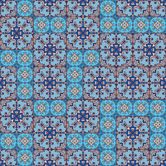 Portuguese azulejo tiles. Blue and white gorgeous seamless patterns. For scrapbooking, wallpaper, cases for smartphones, web background, print, surface texture, pillows, towels, linens bags T-shirts