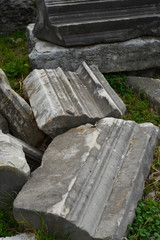 pierres de temple au sol dans  leforum romain, Rome, Italie