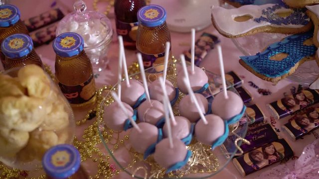 Candy bar - sweets and pastries at the party