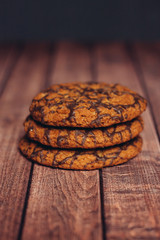 oatmeal cookie covered with chocolate icing
