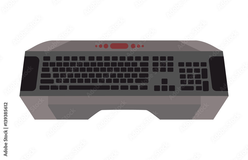 Poster computer keyboard vector flat icon.