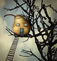Peel and stick wall murals Surrealism The Pear House