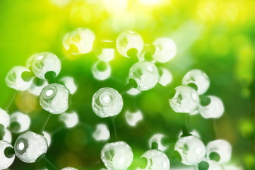 science chemical structure on blur green nature