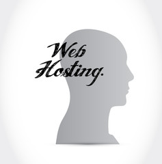 Web hosting mind sign concept illustration