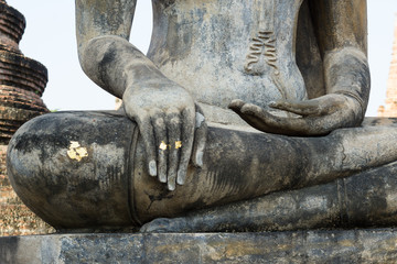 Stucco of Buddha image hand.