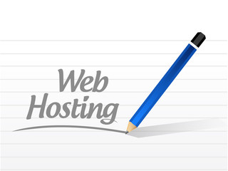 Web hosting message sign concept