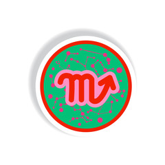 stylish icon in paper sticker style Zodiac signs Scorpio