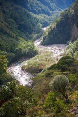 Fototapeta na wymiar the watercourse of the river from mountain