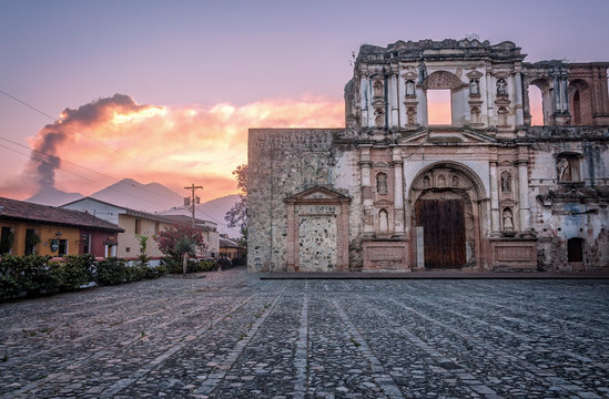 El Fuego Sunset in Antigua, Guatemala