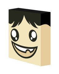 funny cube face illustration