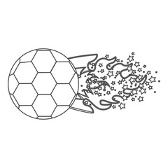 Fototapeta premium grayscale contour with olympic flame with stars and soccer ball vector illustration