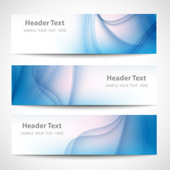 Abstract header blue wave white vector design