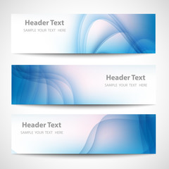 Fototapeta premium Abstract header blue wave white vector design