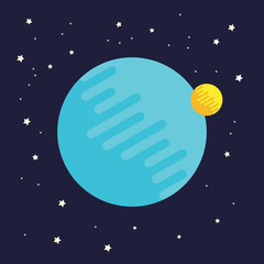 planet moon sky star vector