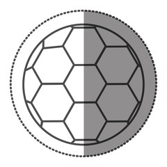 Obraz premium sticker grayscale contour with soccer ball vector illustration