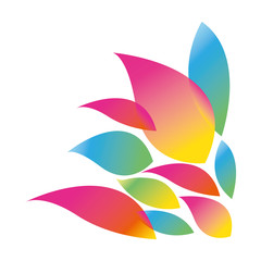 colorful silhouette with abstract petals vector illustration