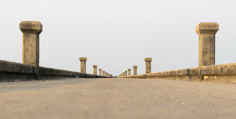 Naklejka premium jetty Bridge, sea and sky