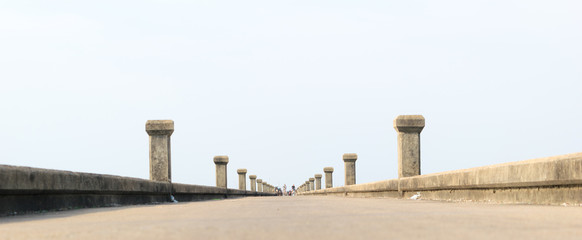 Naklejka premium jetty Bridge, sea and sky