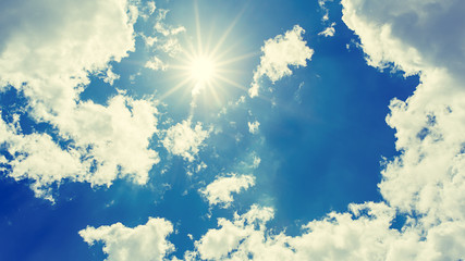 Strong sun and sky