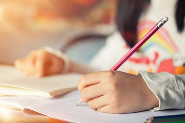 girl doing her homework