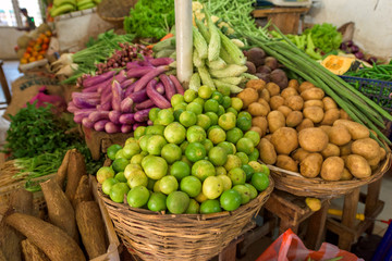 Fresh and organic vegetables at farmers market in Sri lanka.