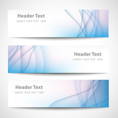 Abstract header blue wave white vector design