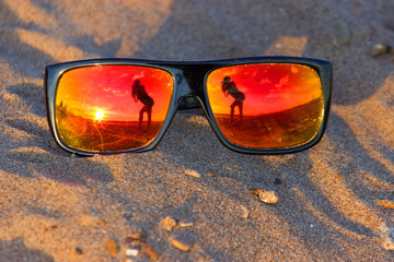 Soft focus on sunglasses