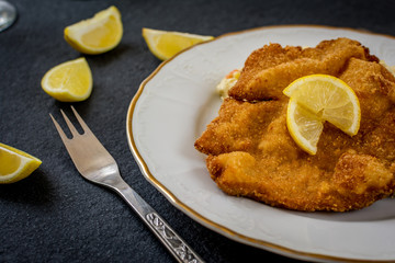 Schnitzel with salad