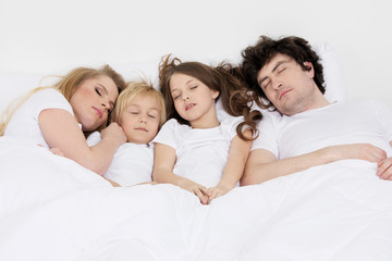 Family sleeping together