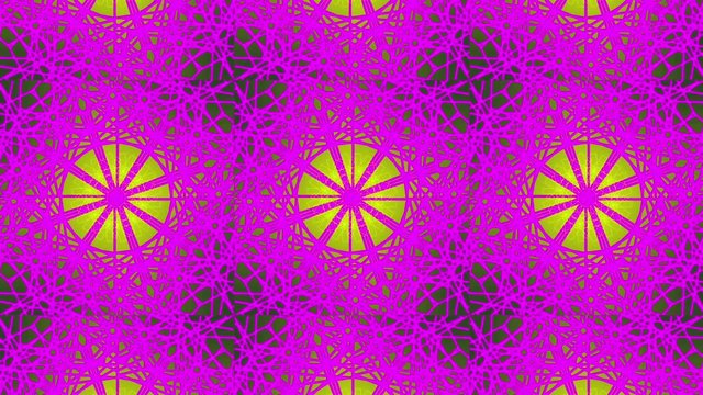 Abstract moving flowers. Blossoming flowers. Background. Kaleidoscope.