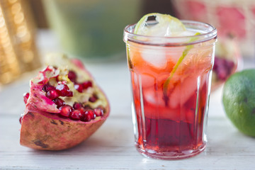Fresh pomegranate lemonade
