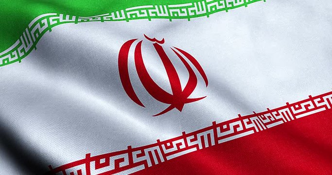 iranian flag waving texture fabric background, crisis of iran for nuclear atomic risk war