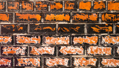 Wall built with bricks