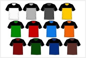 Design T-Shirt Combinations Colorful, Vector.