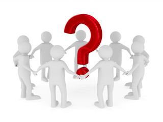 Conceptual image of teamwork. Isolated 3D on white