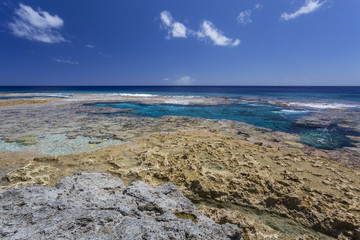 Fototapeta na wymiar Hikatuvake Reef Flats, Niue, South Pacific, Oceania