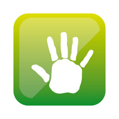 color square with handprint icon vector illustration