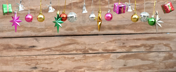 Wooden background with Christmas gift boxs