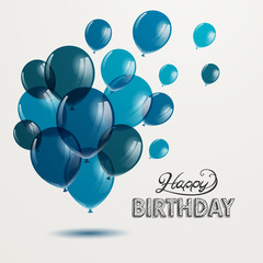 Vector Illustration of a Happy Birthday Greeting Card Design - 139405257