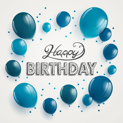 Vector Illustration of a Happy Birthday Greeting Card Design - 139405280