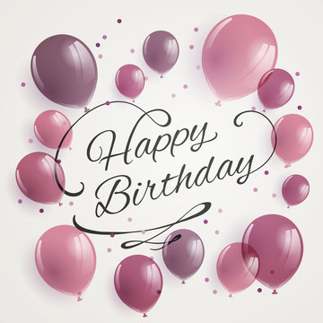 Vector Illustration of a Happy Birthday Greeting Card Design