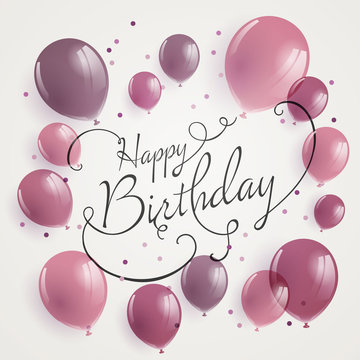 Vector Illustration of a Happy Birthday Greeting Card Design