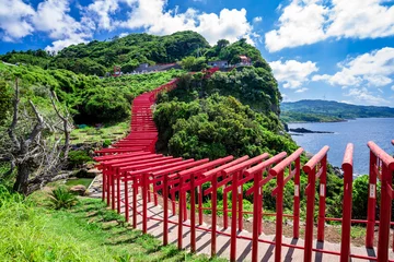 Rolgordijnen Thousands of Torii gates in Yamaguchi ,Japan © seamo