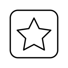 monochrome contour square with star icon vector illustration