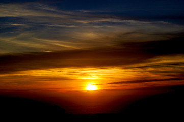 Sunsetting in hues of red, orange and yellow